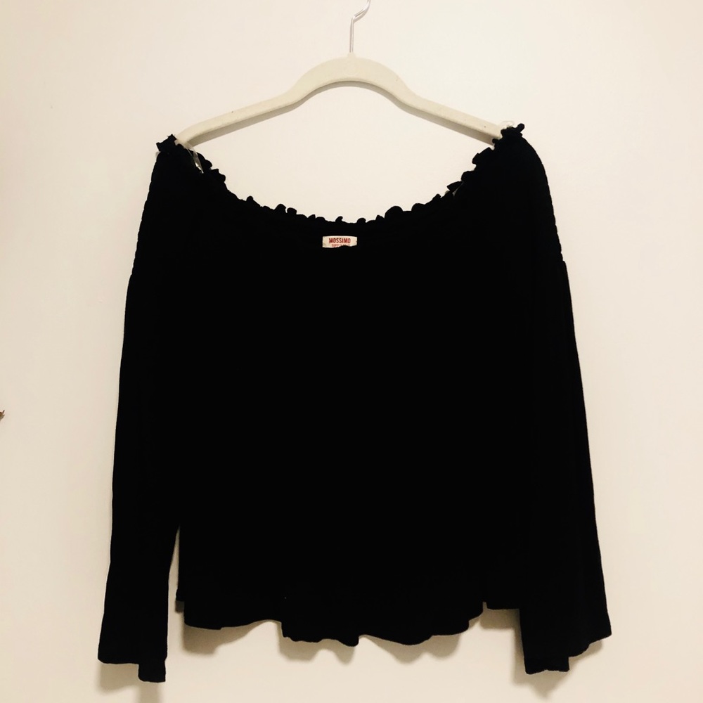Mossimo off-the-shoulder black long sleeve top